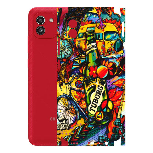 Samsung A/S Series Phone Skins (All Models) - Cool Beer Bottle - 3D Embossed Finish (L-193) Samsung Galaxy A03