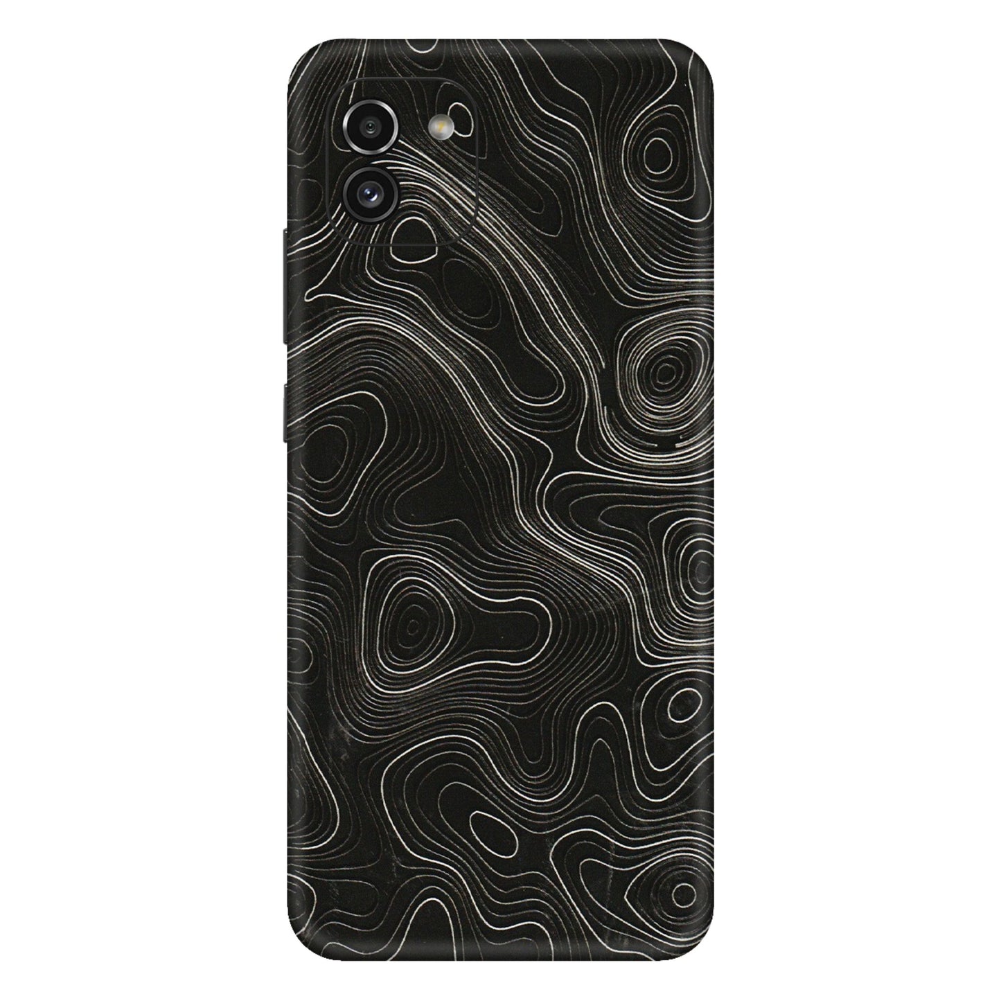 Samsung A/S Series Phone Skins (All Models) - Black Swirl - 3D Embossed Finish (L-196) Samsung Galaxy A03