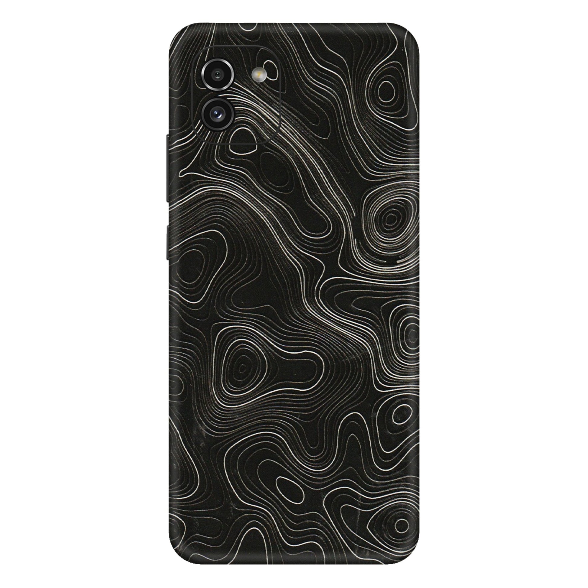 Samsung A/S Series Phone Skins (All Models) - Black Swirl - 3D Embossed Finish (L-196) Samsung Galaxy A03