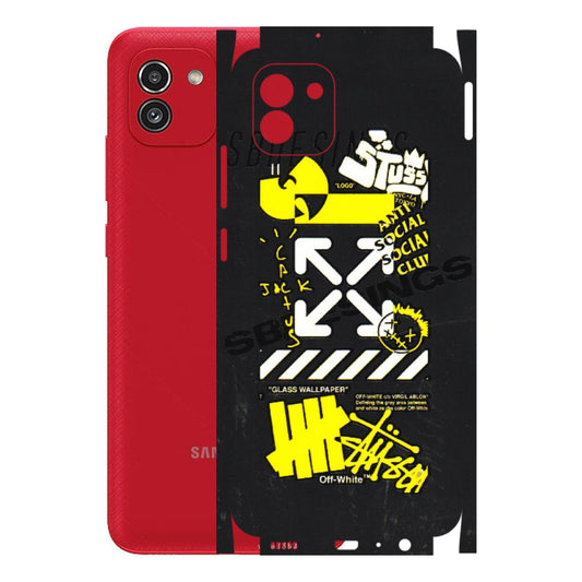 Samsung A/S Series Phone Skins (All Models) - Anti Social Graffiti - 3D Embossed Finish (L-198) Samsung Galaxy A03