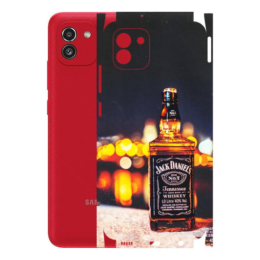 Samsung A/S Series Phone Skins (All Models) - JD Whiskey Bottle - 3D Embossed Finish (L-20) Samsung Galaxy A03