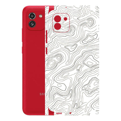 Samsung A/S Series Phone Skins (All Models) - White Black Swirls - 3D Embossed Finish (L-219) Samsung Galaxy A03