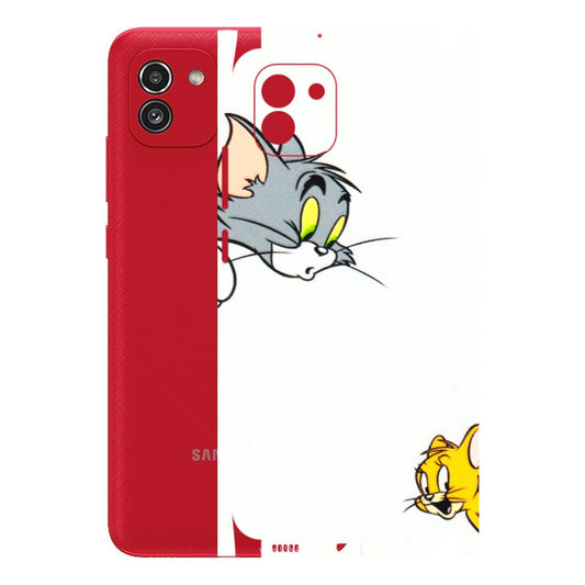Samsung A/S Series Phone Skins (All Models) - Cute Tom And Jerry - 3D Embossed Finish (L-220) Samsung Galaxy A03