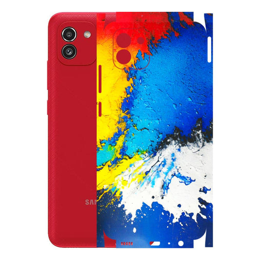 Samsung A/S Series Phone Skins (All Models) - Acrylic Paint Spill - 3D Embossed Finish (L-229) Samsung Galaxy A03