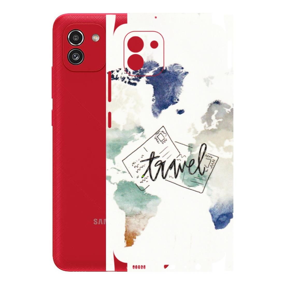 Samsung A/S Series Phone Skins (All Models) - Travel The World - 3D Embossed Finish (L-232) Samsung Galaxy A03