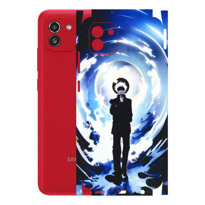 Samsung A/S Series Phone Skins (All Models) - Satoru Gojo Dark Blue - 3D Embossed Finish (L-235) Samsung Galaxy A03