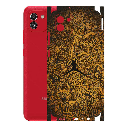 Samsung A/S Series Phone Skins (All Models) - Premium Gold Basketball Player - 3D Embossed Finish (L-236) Samsung Galaxy A03
