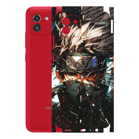 Samsung A/S Series Phone Skins (All Models) - Kakashi Shattered Glass Effect - 3D Embossed Finish (L-237) Samsung Galaxy A03