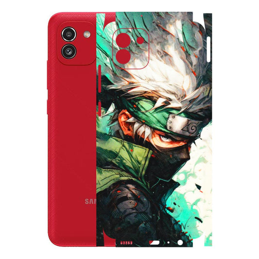 Samsung A/S Series Phone Skins (All Models) - Kakashi Side Profile - 3D Embossed Finish (L-249) Samsung Galaxy A03