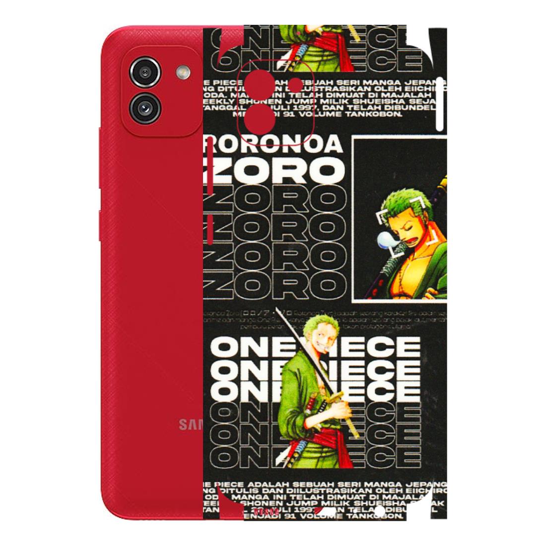 Samsung A/S Series Phone Skins (All Models) - One Piece Zoro - 3D Embossed Finish (L-250) Samsung Galaxy A03