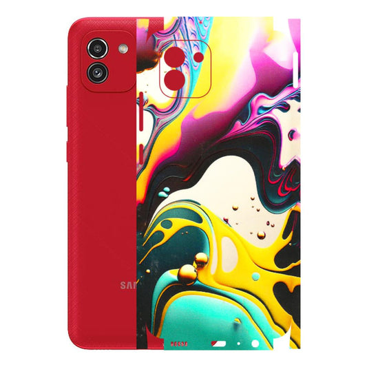 Samsung A/S Series Phone Skins (All Models) - Multicolor Abstract pattern - 3D Embossed Finish (L-254) Samsung Galaxy A03