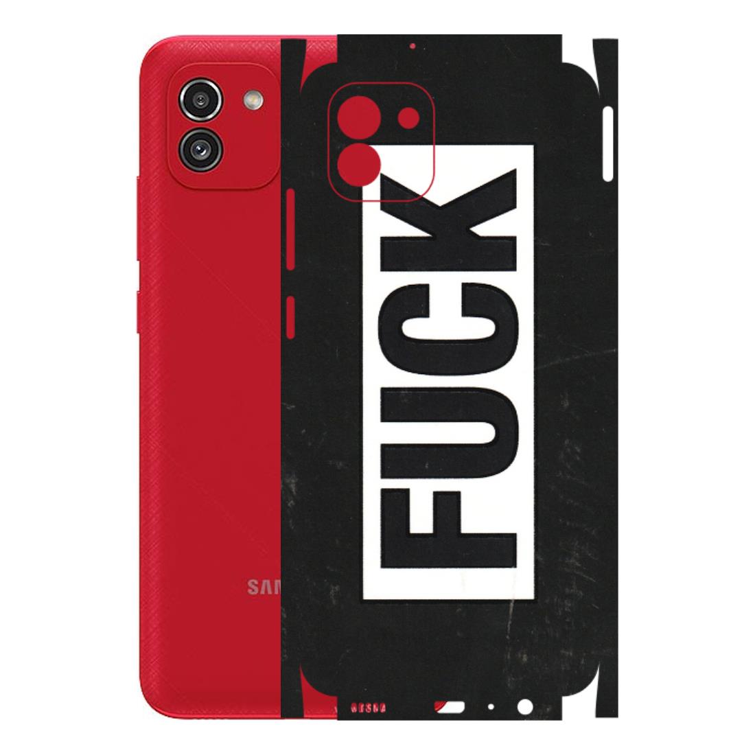 Samsung A/S Series Phone Skins (All Models) - The F Word - 3D Embossed Finish (L-255) Samsung Galaxy A03