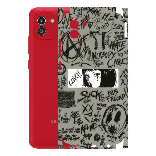 Samsung A/S Series Phone Skins (All Models) - Never Have Love Anime - 3D Embossed Finish (L-260) Samsung Galaxy A03