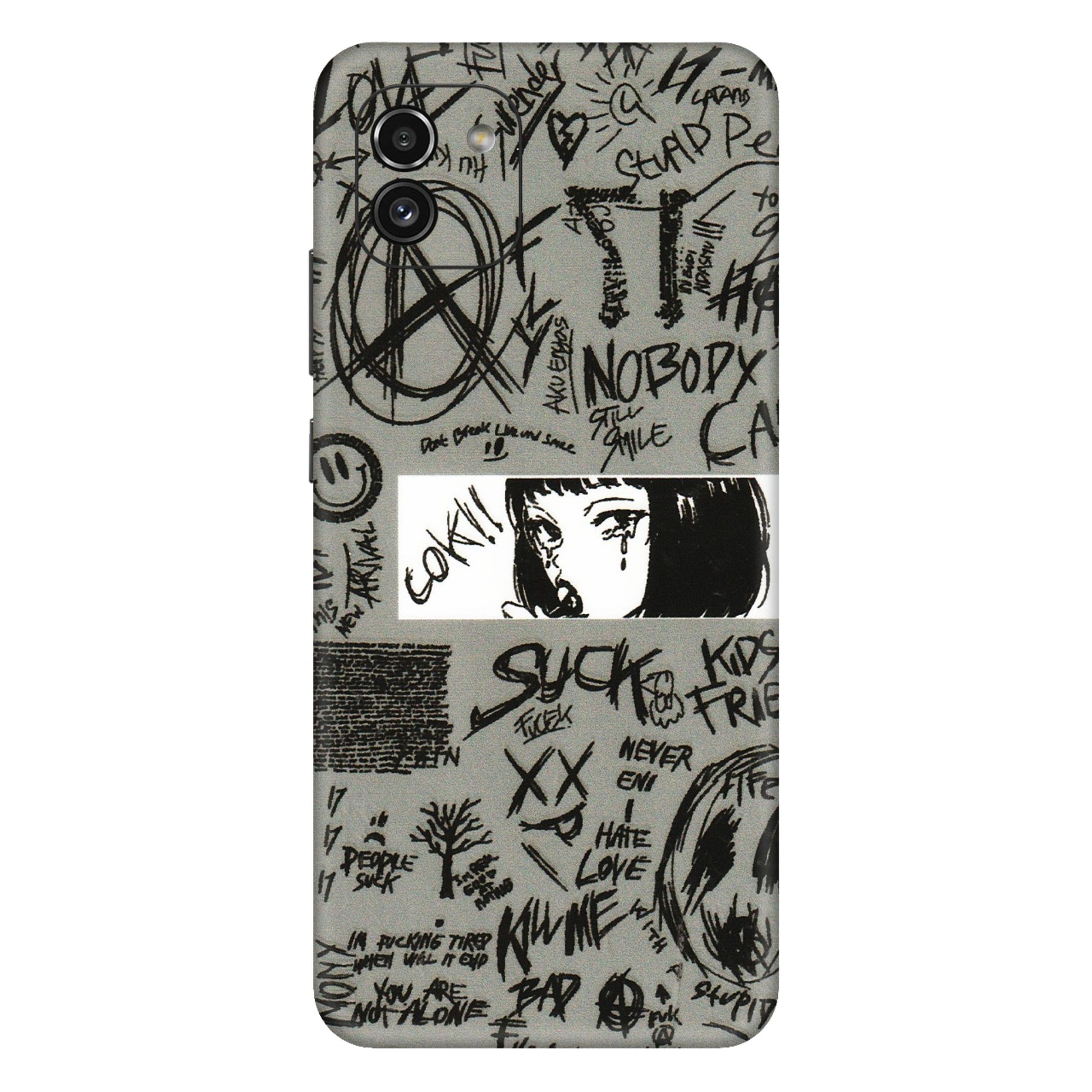 Samsung A/S Series Phone Skins (All Models) - Never Have Love Anime - 3D Embossed Finish (L-260) Samsung Galaxy A03