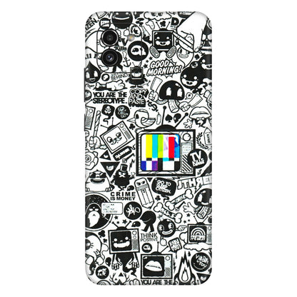 Samsung A/S Series Phone Skins (All Models) - Doodles Positive Art - 3D Embossed Finish (L-263) Samsung Galaxy A03
