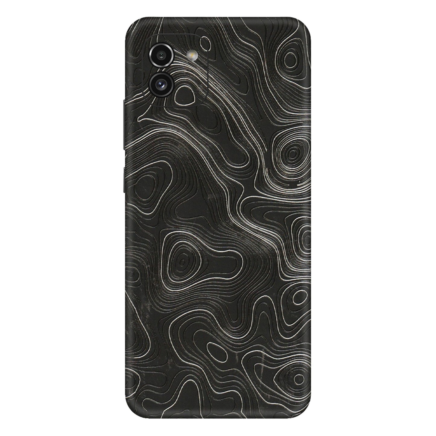 Samsung A/S Series Phone Skins (All Models) - Abstract White Line Map - 3D Embossed Finish (L-269) Samsung Galaxy A03