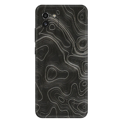 Samsung A/S Series Phone Skins (All Models) - Abstract White Line Map - 3D Embossed Finish (L-269) Samsung Galaxy A03