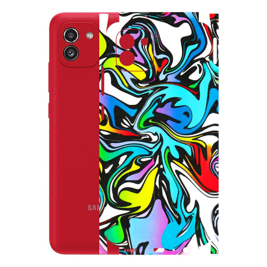 Samsung A/S Series Phone Skins (All Models) - Abstract Colour Paints - 3D Embossed Finish (L-271) Samsung Galaxy A03