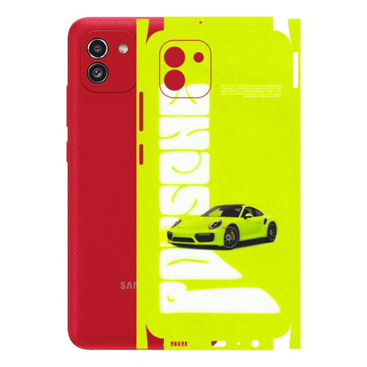 Samsung A/S Series Phone Skins (All Models) - Lime Green Porche - 3D Embossed Finish (L-30) Samsung Galaxy A03