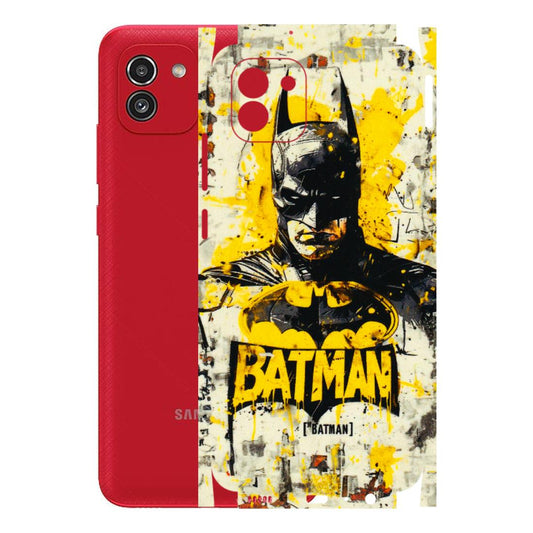 Samsung A/S Series Phone Skins (All Models) - Batman Yellow BT - 3D Embossed Finish (L-304) Samsung Galaxy A03