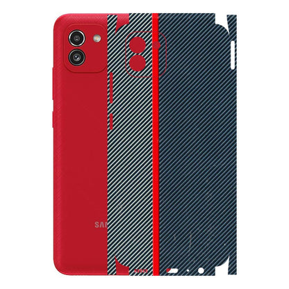Samsung A/S Series Phone Skins (All Models) - Blue Sober Lines - 3D Embossed Finish (L-305) Samsung Galaxy A03