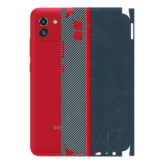 Samsung A/S Series Phone Skins (All Models) - Blue Sober Lines - 3D Embossed Finish (L-305) Samsung Galaxy A03