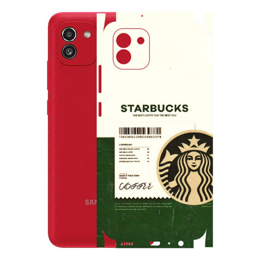 Samsung A/S Series Phone Skins (All Models) - Starbucks Barcode - 3D Embossed Finish (L-308) Samsung Galaxy A03
