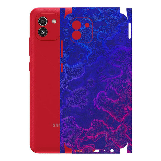 Samsung A/S Series Phone Skins (All Models) - Purple Ripples Swirl - 3D Embossed Finish (L-314) Samsung Galaxy A03