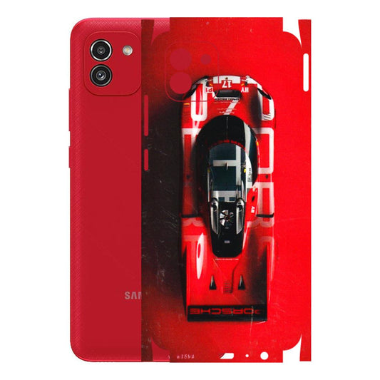 Samsung A/S Series Phone Skins (All Models) - Red Porsche Car Logo - 3D Embossed Finish (L-315) Samsung Galaxy A03