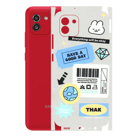 Samsung A/S Series Phone Skins (All Models) - Will Be Okay Design - 3D Embossed Finish (L-316) Samsung Galaxy A03