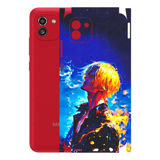 Samsung A/S Series Phone Skins (All Models) - Sanji Vinsmoke One Piece - 3D Embossed Finish (L-319) Samsung Galaxy A03