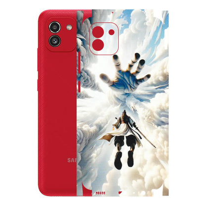 Samsung A/S Series Phone Skins (All Models) - Big Hand With Monkey King - 3D Embossed Finish (L-323) Samsung Galaxy A03