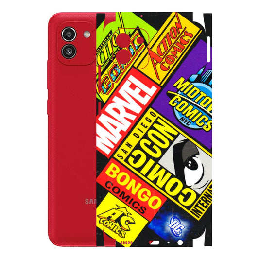 Samsung A/S Series Phone Skins (All Models) - Bongo Comic Con - 3D Embossed Finish (L-325) Samsung Galaxy A03