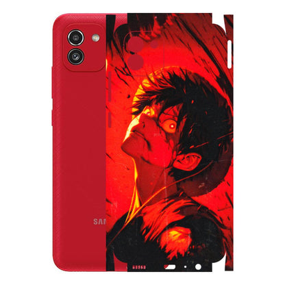 Samsung A/S Series Phone Skins (All Models) - D.Luffy Power Up One Piece Anime - 3D Embossed Finish (L-326) Samsung Galaxy A03