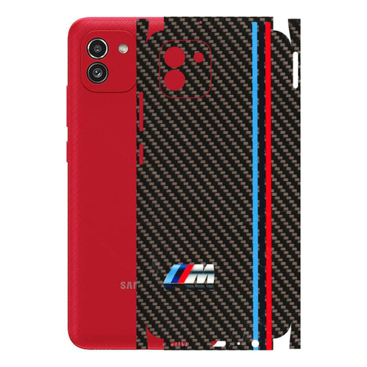 Samsung A/S Series Phone Skins (All Models) - BM Carbon Fiber Feels - 3D Embossed Finish (L-38) Samsung Galaxy A03