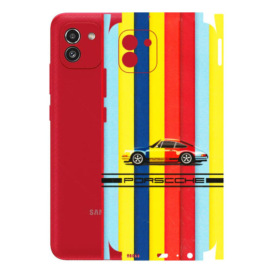 Samsung A/S Series Phone Skins (All Models) - Multicolour Porche - 3D Embossed Finish (L-39) Samsung Galaxy A03
