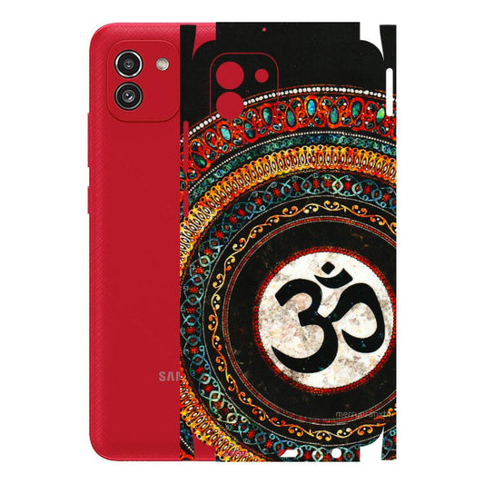 Samsung A/S Series Phone Skins (All Models) - Aum Chant Abstract - 3D Embossed Finish (L-42) Samsung Galaxy A03