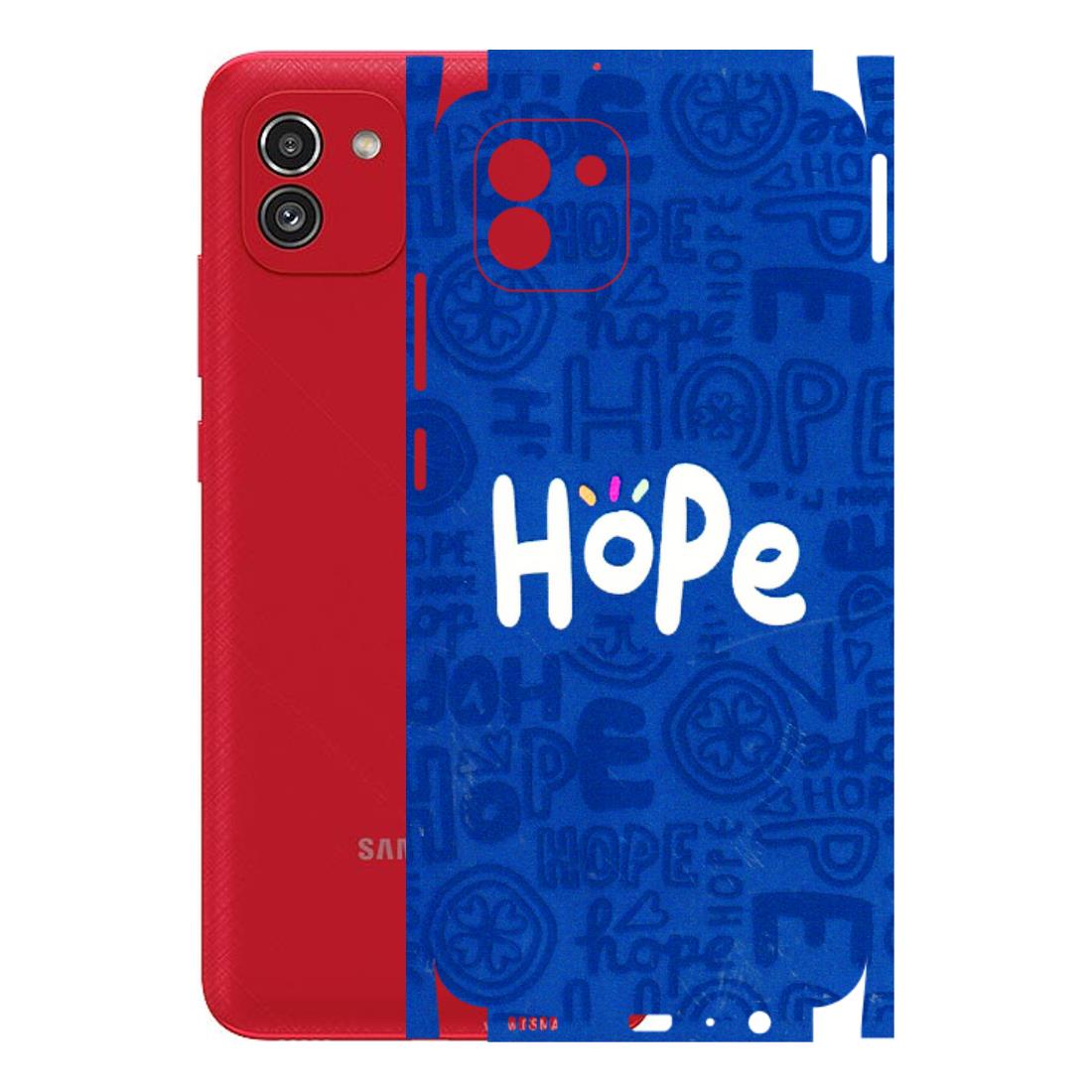 Samsung A/S Series Phone Skins (All Models) - Hope Doodles Blue - 3D Embossed Finish (L-43) Samsung Galaxy A03