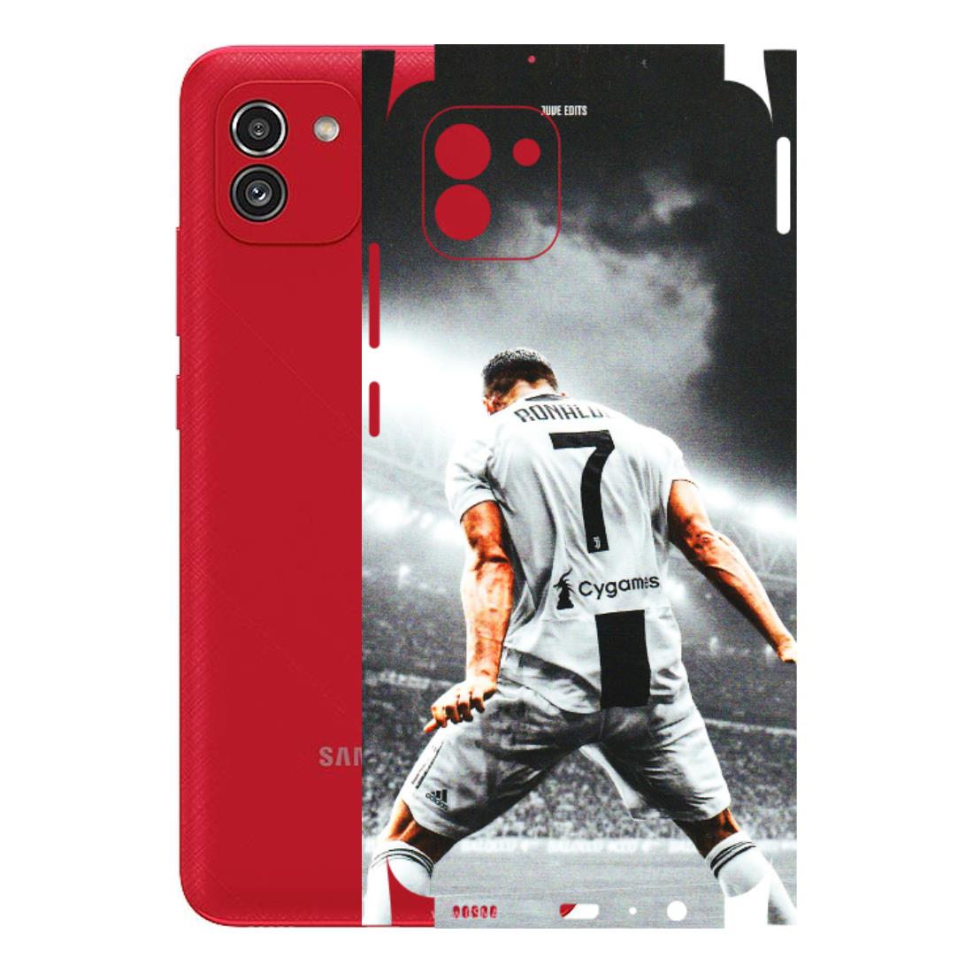 Samsung A/S Series Phone Skins (All Models) - Ronaldo CR7 Crazy - 3D Embossed Finish (L-44) Samsung Galaxy A03