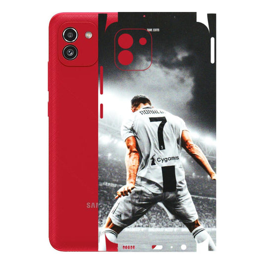 Samsung A/S Series Phone Skins (All Models) - Ronaldo CR7 Crazy - 3D Embossed Finish (L-44) Samsung Galaxy A03