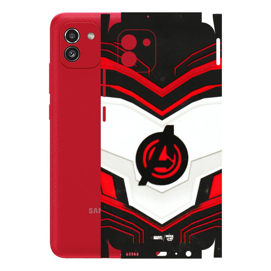 Samsung A/S Series Phone Skins (All Models) - Avengers Logo - 3D Embossed Finish (L-55) Samsung Galaxy A03