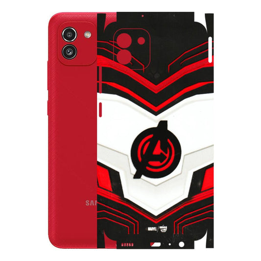 Samsung A/S Series Phone Skins (All Models) - Avengers Logo - 3D Embossed Finish (L-55) Samsung Galaxy A03