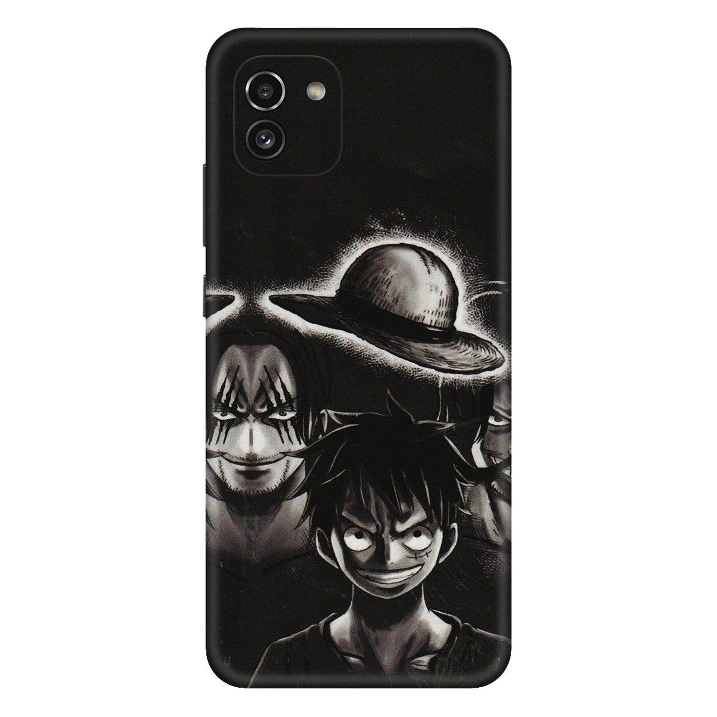 Samsung A/S Series Phone Skins (All Models) - Black Luffy Hat - 3D Embossed Finish (L-57) Samsung Galaxy A03