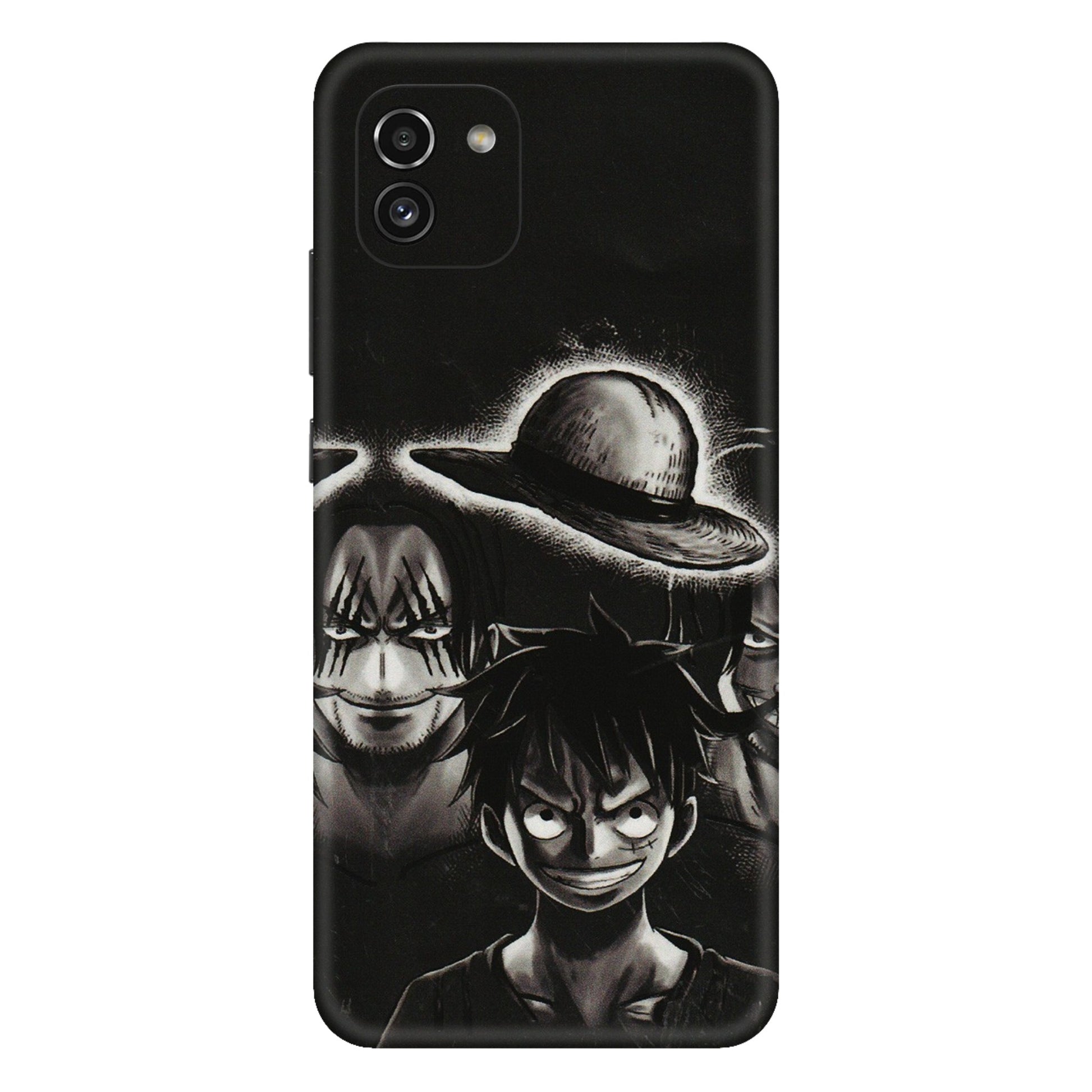 Samsung A/S Series Phone Skins (All Models) - Black Luffy Hat - 3D Embossed Finish (L-57) Samsung Galaxy A03