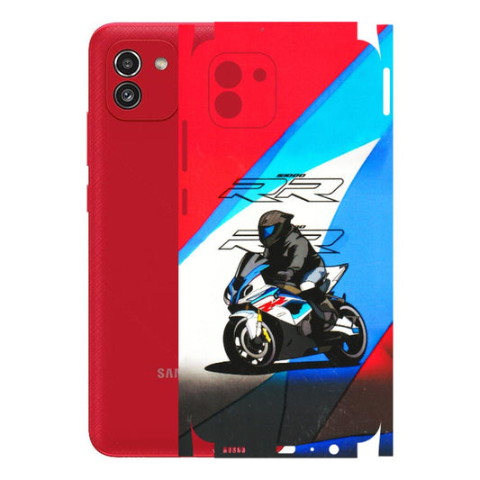 Samsung A/S Series Phone Skins (All Models) - Bikers Love - 3D Embossed Finish (L-58) Samsung Galaxy A03