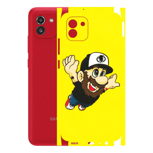 Samsung A/S Series Phone Skins (All Models) - Flying Beardo - 3D Embossed Finish (L-60) Samsung Galaxy A03