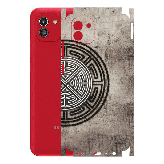 Samsung A/S Series Phone Skins (All Models) - Mysterious Circular Design - 3D Embossed Finish (L-63) Samsung Galaxy A03