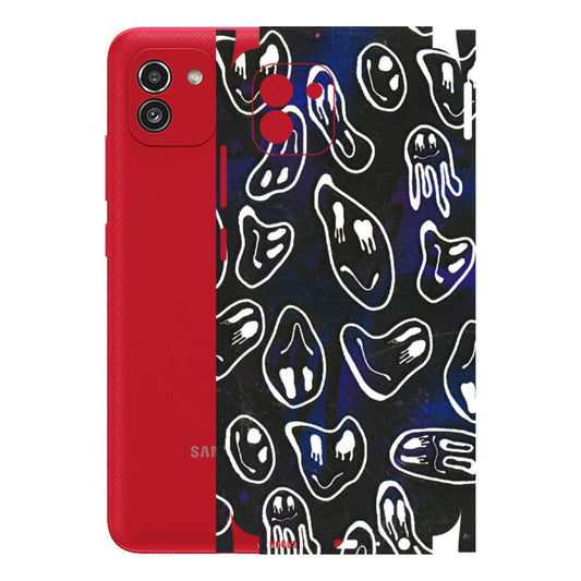 Samsung A/S Series Phone Skins (All Models) - Distorted Smileys - 3D Embossed Finish (L-92) Samsung Galaxy A03