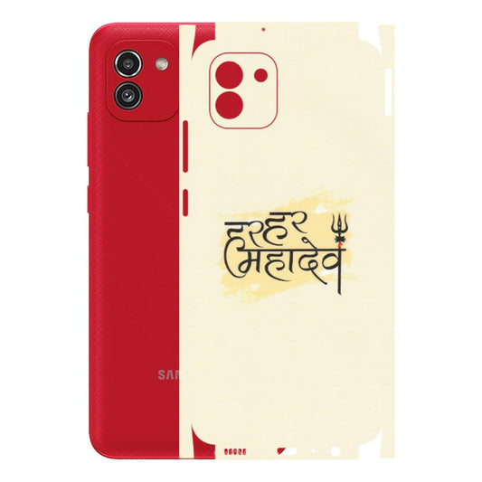 Samsung A/S Series Phone Skins (All Models) - Har Har Mahadev - Matte Finish (M-10) Samsung Galaxy A03