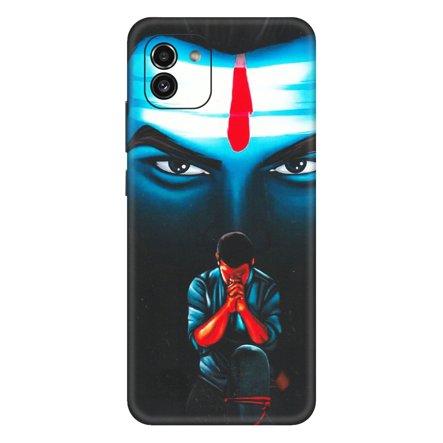 Samsung A/S Series Phone Skins (All Models) - Mahakal Bhakt - Matte Finish (M-112) Samsung Galaxy A03